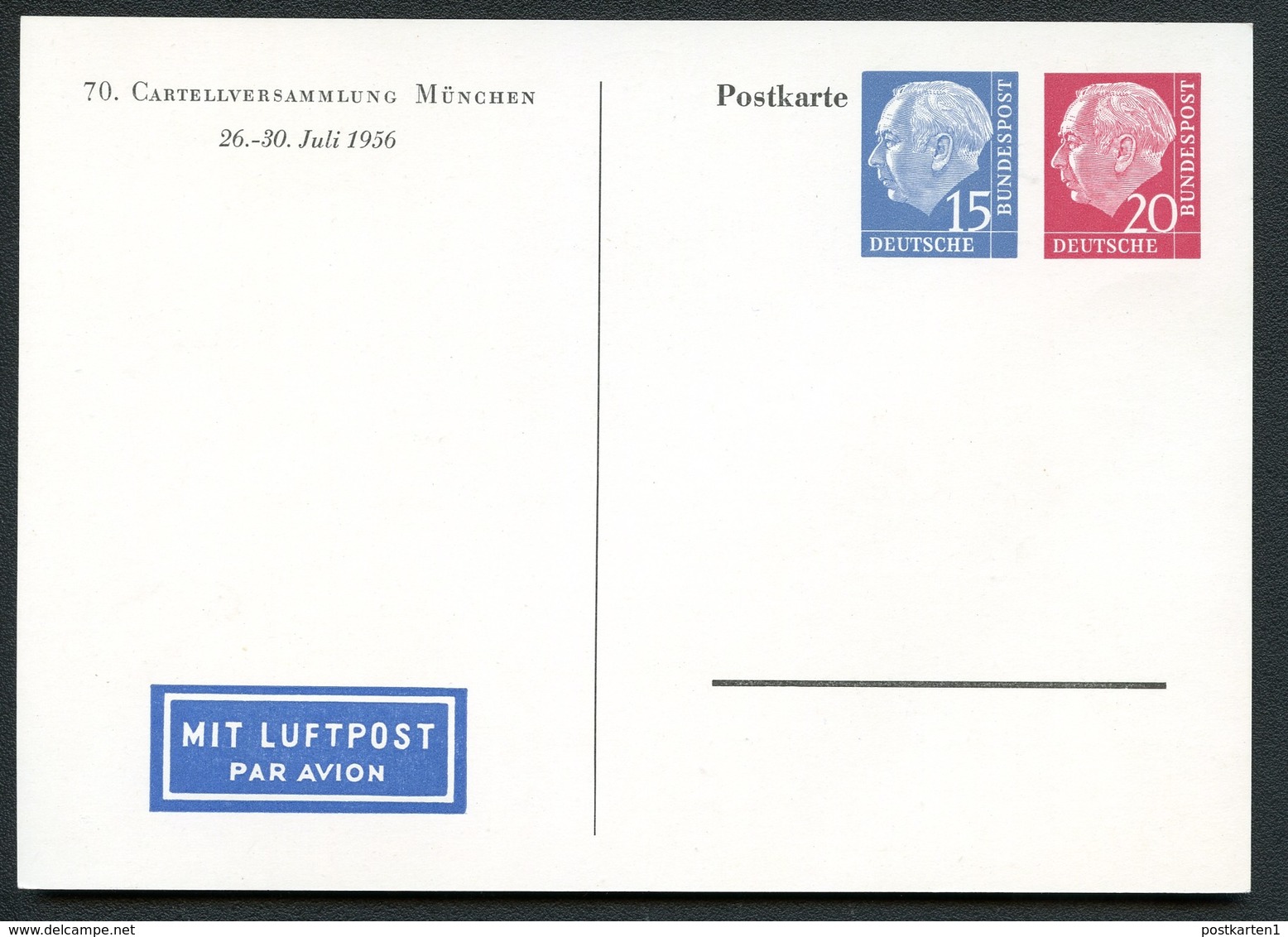 Bund PP14 D2/001-1+2  CARTELLVERSAMMLUNG MÜNCHEN 1956  NGK 44,00€ - Cartoline Private - Nuovi