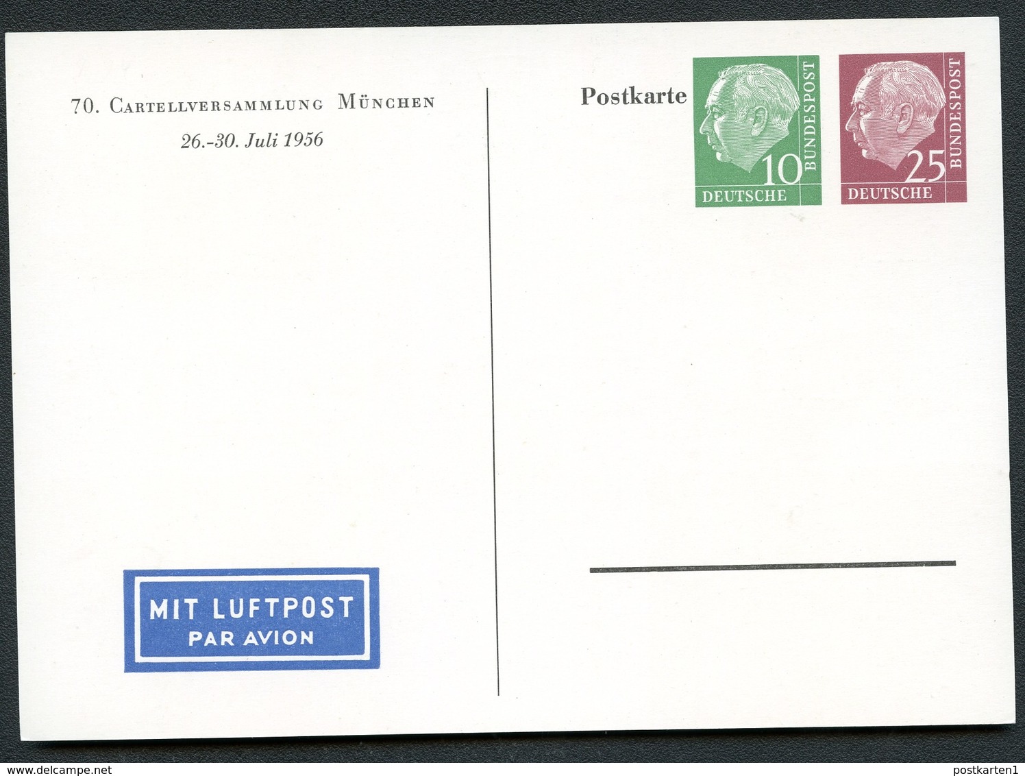 Bund PP15 D2/001-1+2  CARTELLVERSAMMLUNG MÜNCHEN 1956  NGK 44,00€ - Private Postcards - Mint