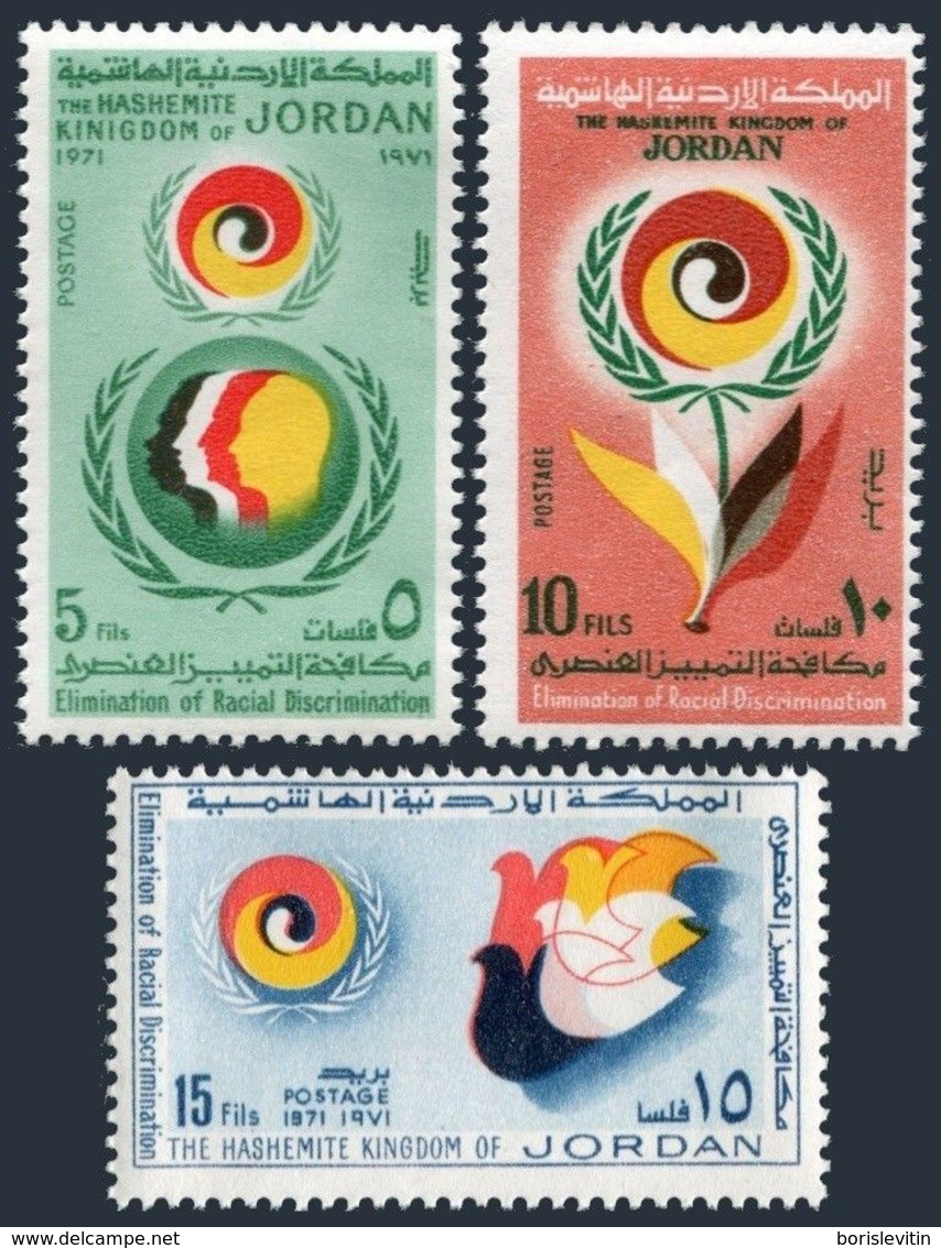 Jordan 668-670,MNH.Michel 800-802. Year Against Racial Discrimination,IYAED-1971 - Jordanie