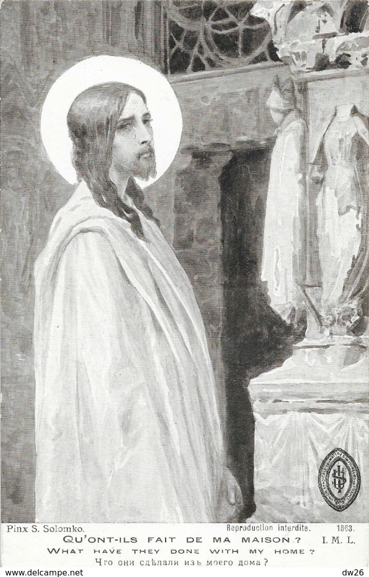 Tableau, Pinx Sergueï Solomko "Qu'ont-ils Fait De Ma Maison" (Guerre 1914-1915) - Carte Non Circulée - Paintings, Stained Glasses & Statues