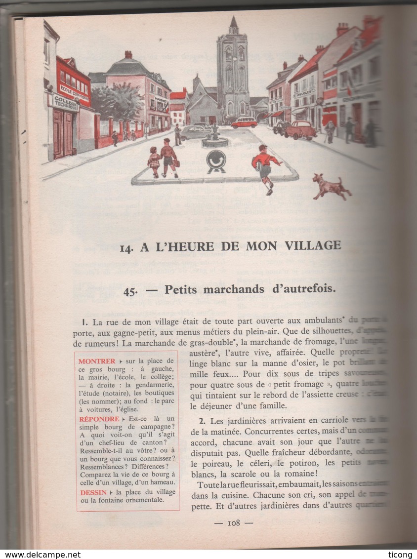 LE NOUVEAU LIVRE UNIQUE DE FRANCAIS - DUMAS, COLIN - SUPERBES ILLUSTRATIONS - 1ERE EDITION HACHETTE 1963 - A VOIR - 6-12 Anni