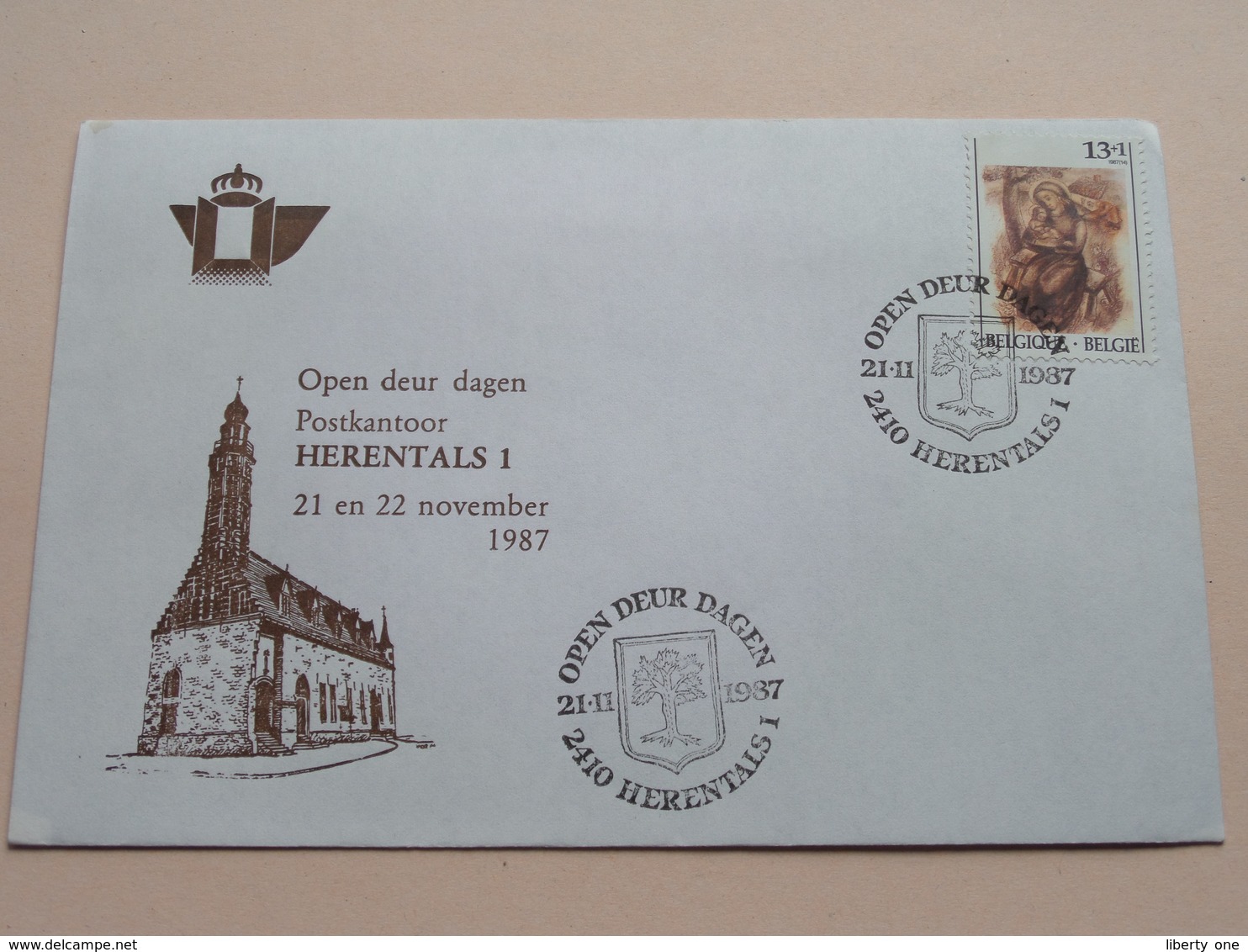 OPEN DEUR DAGEN Postkantoor HERENTALS 1 - 21 En 22 November 1987 ( Zie Foto's ) Omslag / Enveloppe ! - Enveloppes