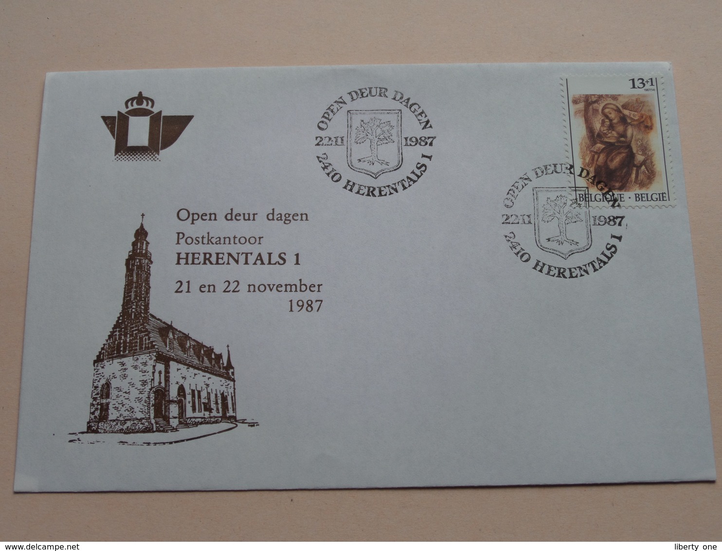 OPEN DEUR DAGEN Postkantoor HERENTALS 1 - 21 En 22 November 1987 ( Zie Foto's ) Omslag / Enveloppe ! - Omslagen