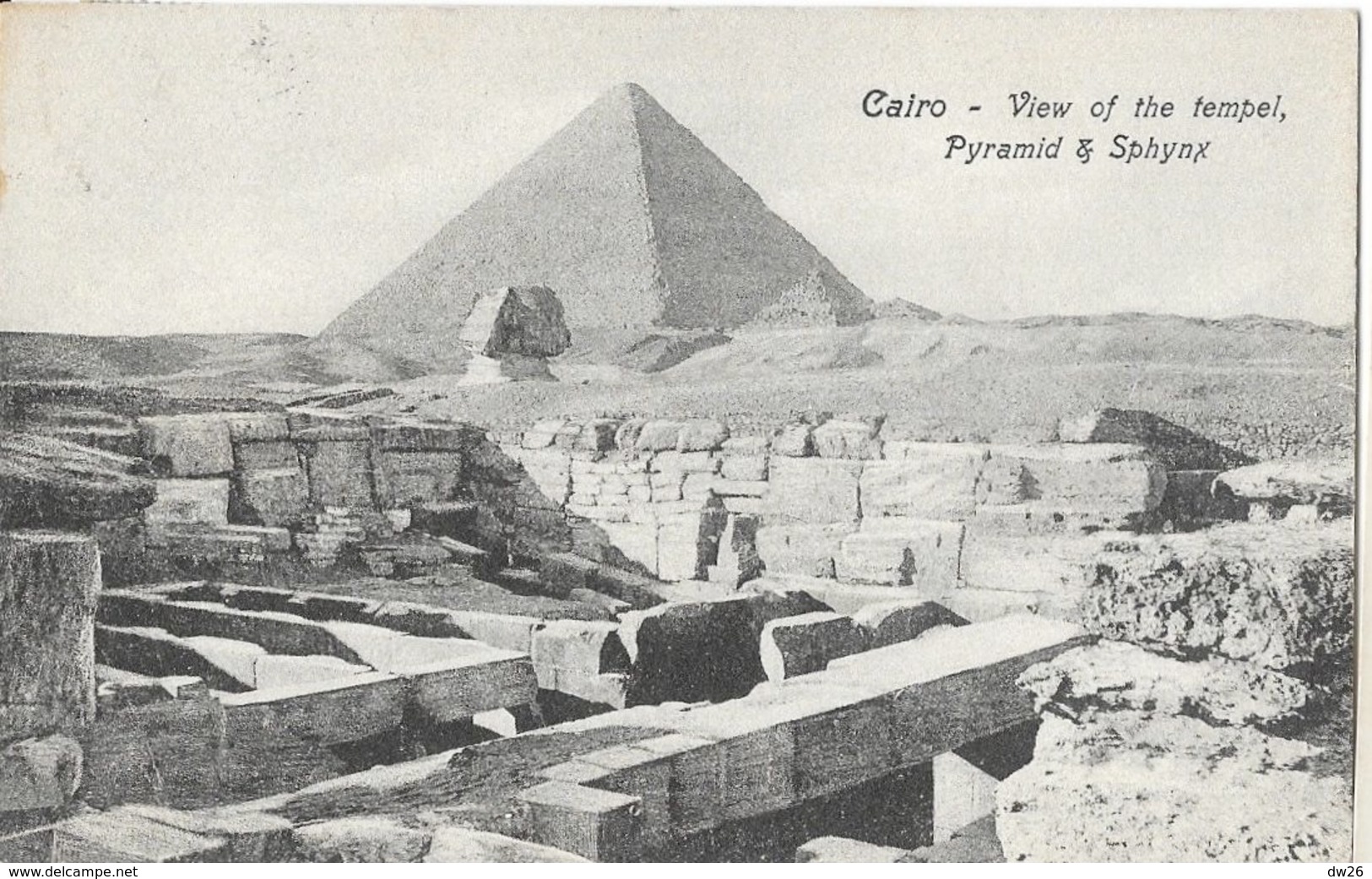 Le Caire - Cairo: View Of The Tempel (temple) - Pyramid & Sphynx - Edition Lichtenstern - Carte N° 14 - Le Caire