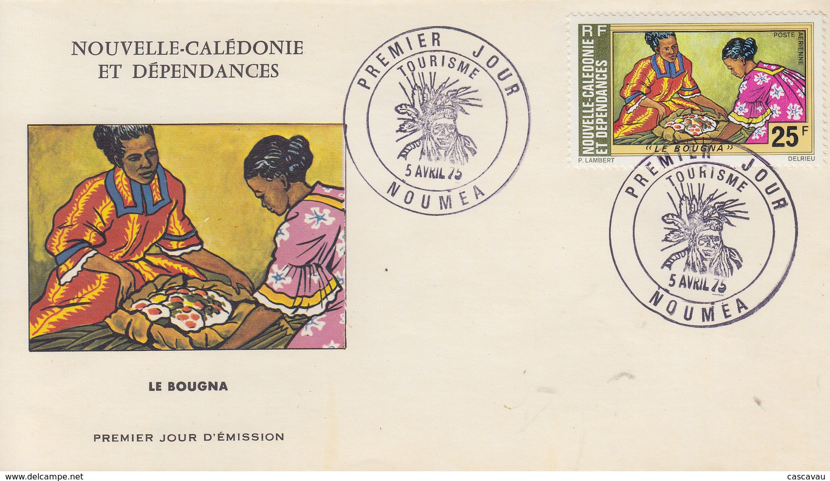 Enveloppe   FDC  1er   Jour   NOUVELLE   CALEDONIE   Tourisme   Le  Bougna     1975 - FDC