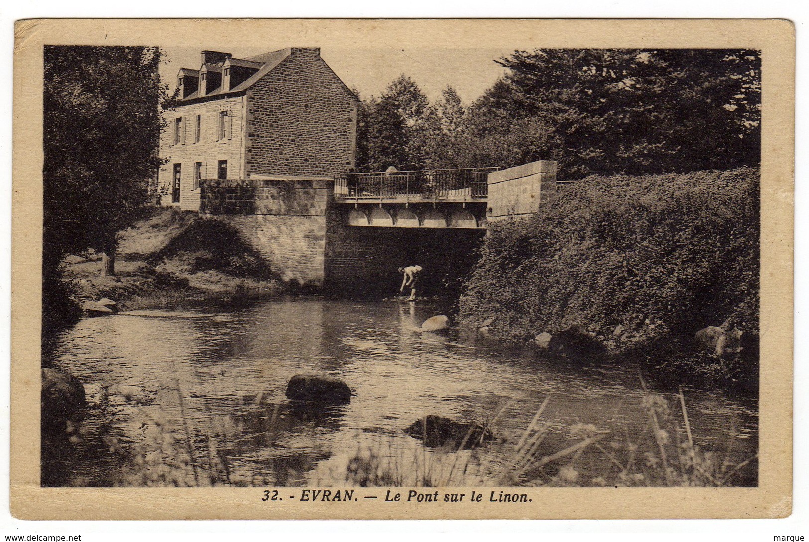 Cpa N° 32 EVRAN Le Pont Sur Le Linon - Evran