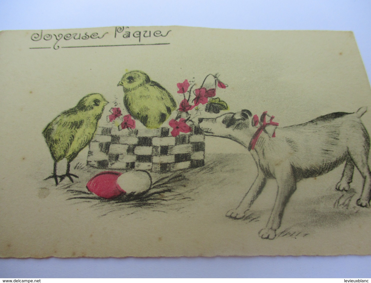 Petites Cartes De Voeux /Pâques/ 4 Exemplaires Dont Trois Retaillés/ Poussins / Vers 1930      CFA28 - Easter