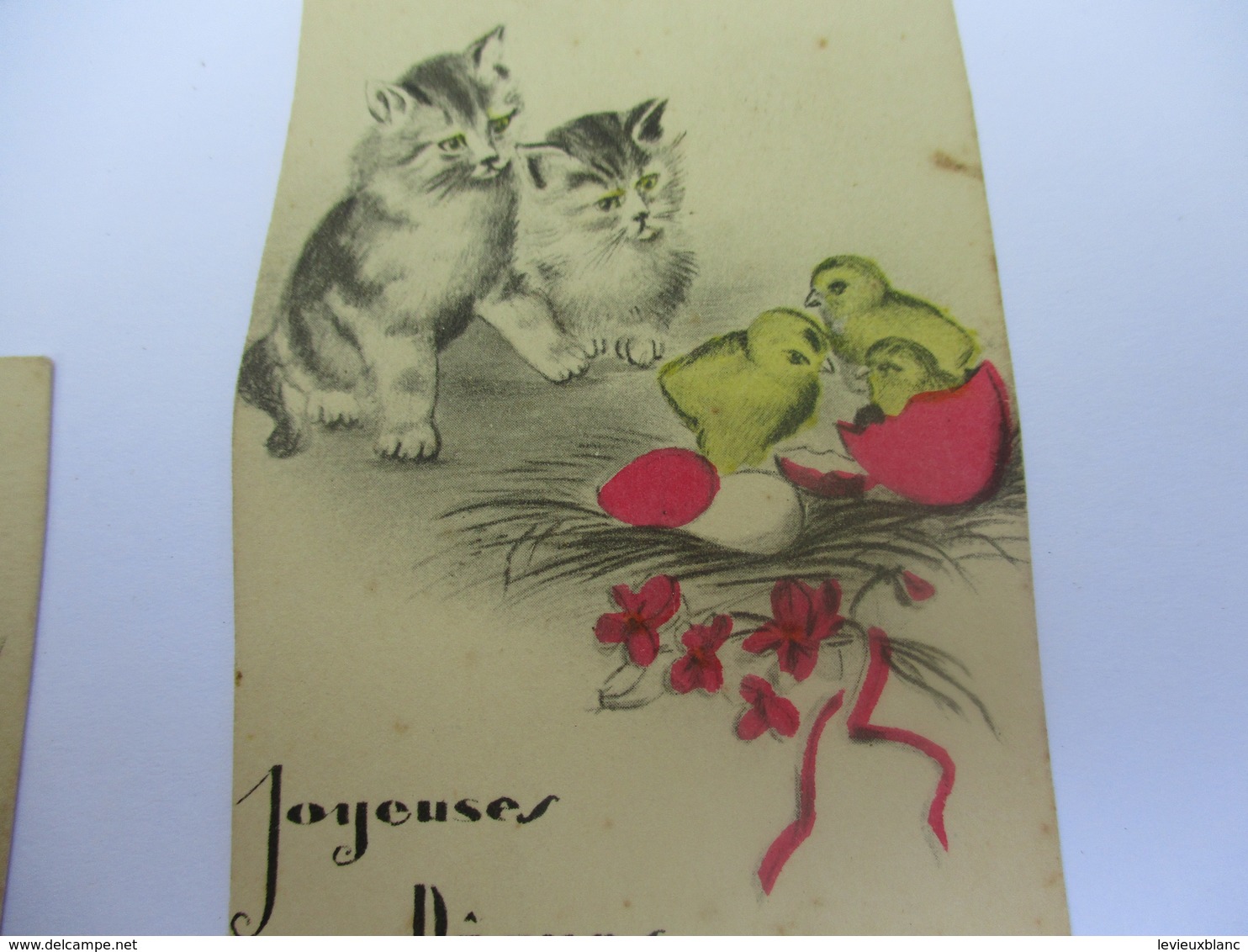 Petites Cartes De Voeux /Pâques/ 4 Exemplaires Dont Trois Retaillés/ Poussins / Vers 1930      CFA28 - Easter