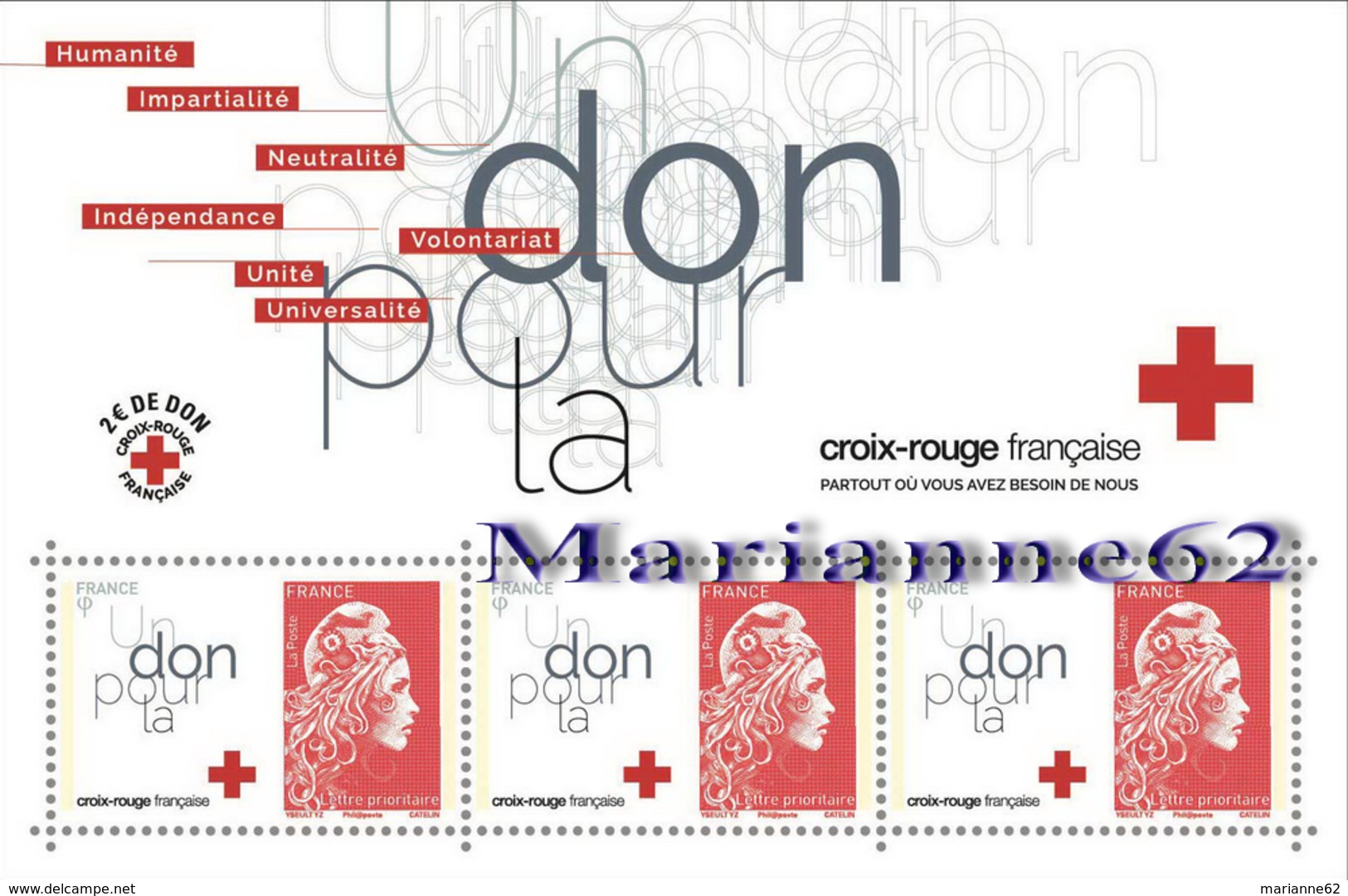2018 BF Faites Un Don Pour La CROIX-ROUGE - Marianne L' Engagée Yseult YS Made Donation For Red Cross - MNH / Neuf - Neufs