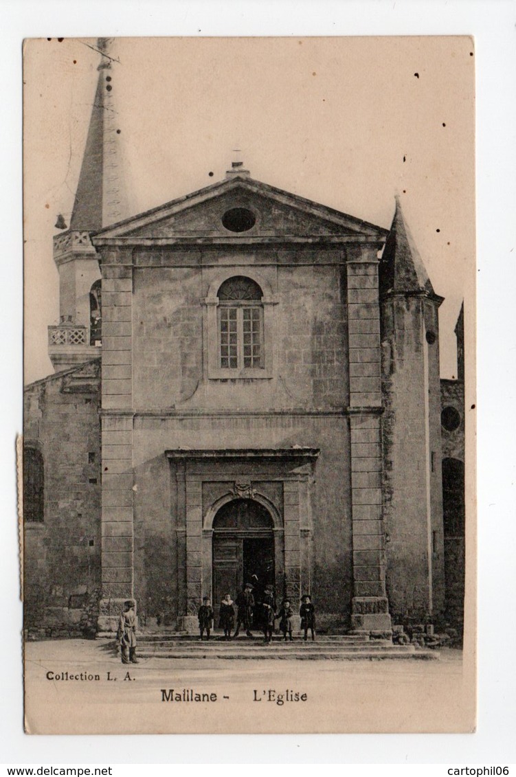 - CPA MAILLANE (13) - L'Eglise 1921 (avec Personnages) - Collection L. A. - - Other & Unclassified