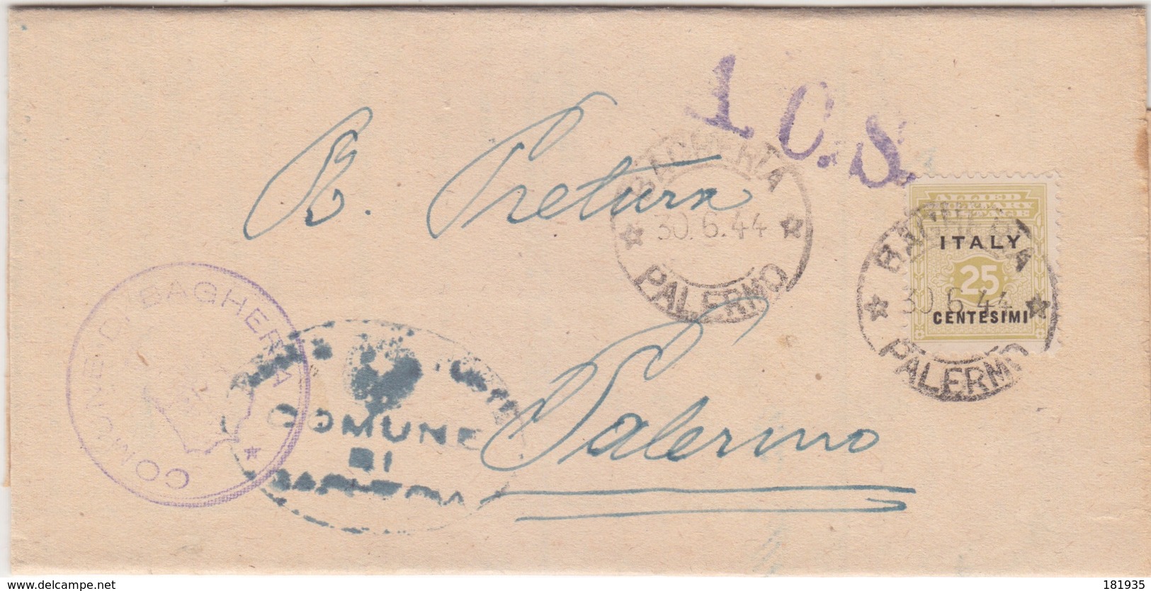 Cover Lettera Luogotenenza P.M.-Viaggiata Italy Italia - Occup. Anglo-americana: Napoli