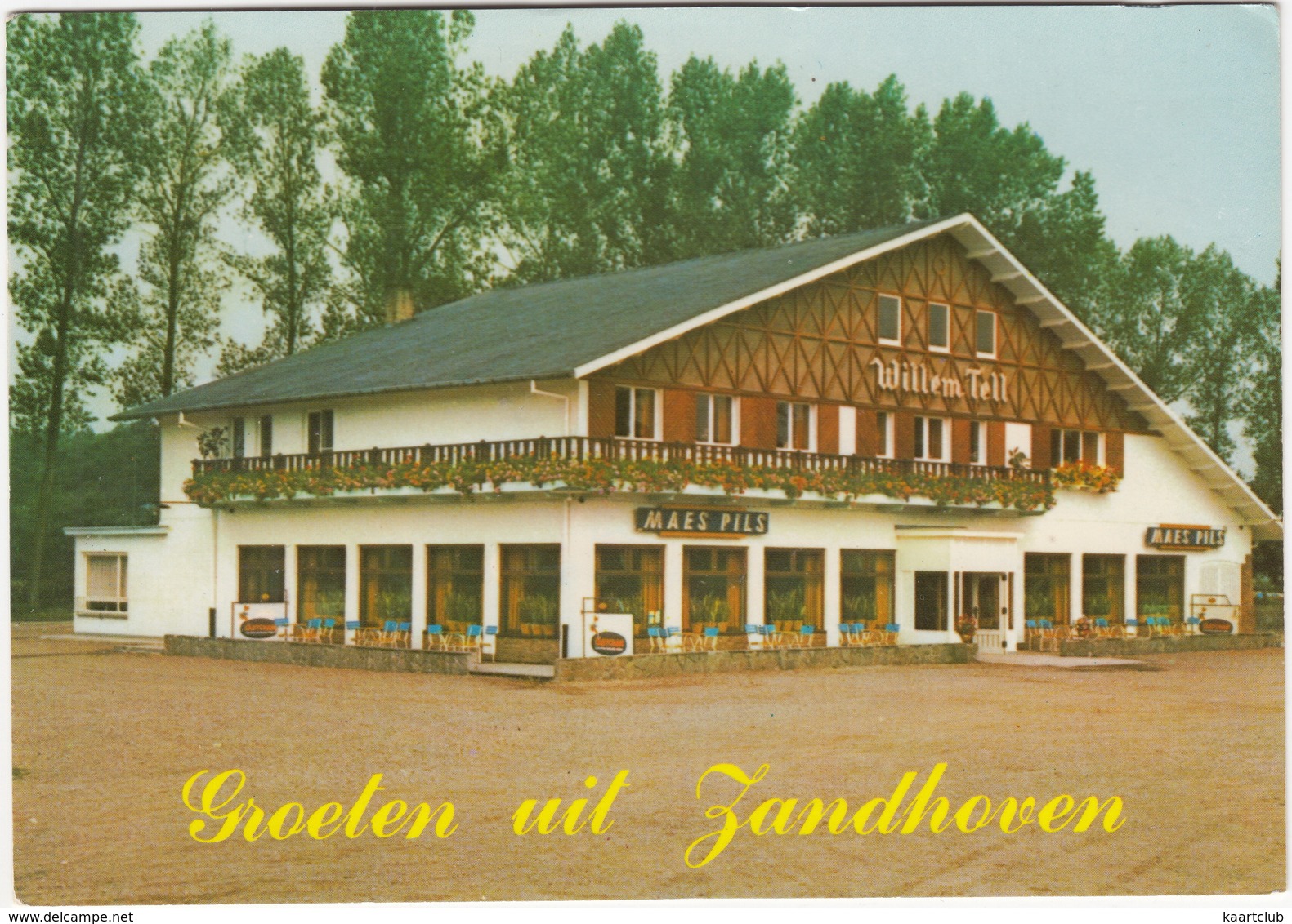 Zandhoven Heikant: Café Dancing 'Willem Tell', Langestraat, 80a - 'Maes Pils' Neon - (België) - Zandhoven