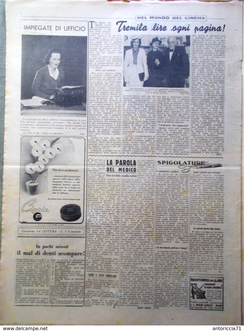 La Domenica Del Corriere 13 Settembre 1942 WW2 Caucaso Pirandello Gramatica Don - Guerra 1939-45