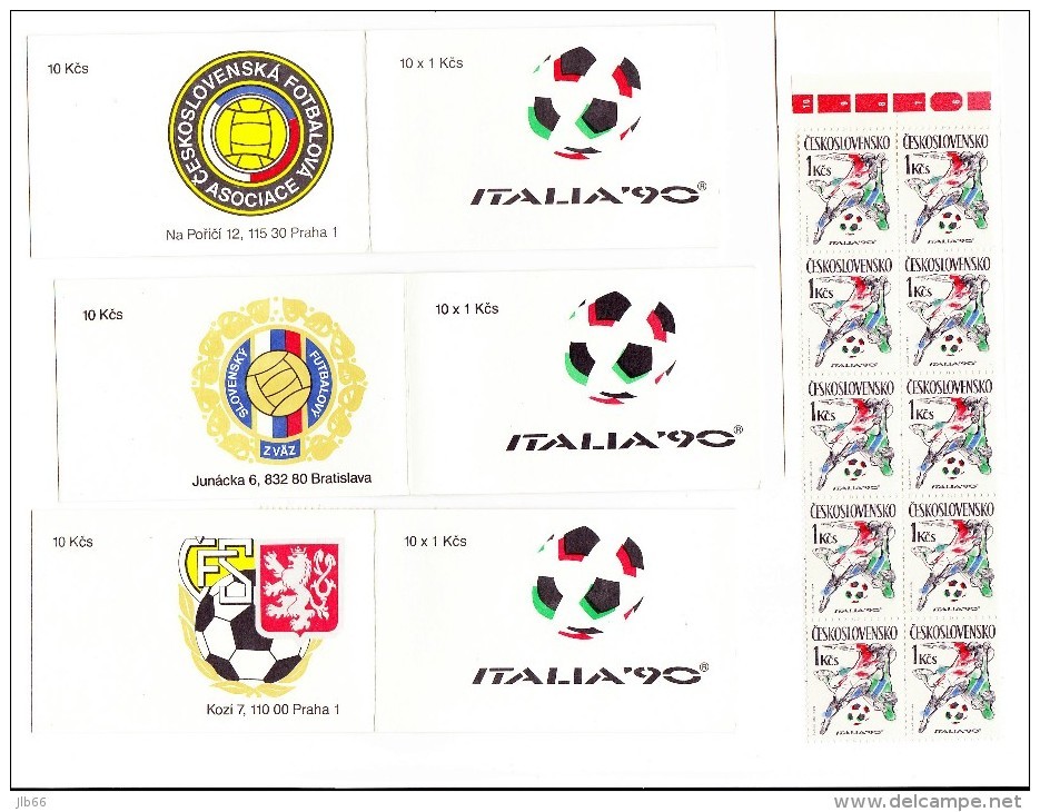 3 Carnet Coupe Du Monde Football Italia 90 De 10 Timbres C 2849 / Booklet World Cup 1990 Italia Mi 3049 - Neufs