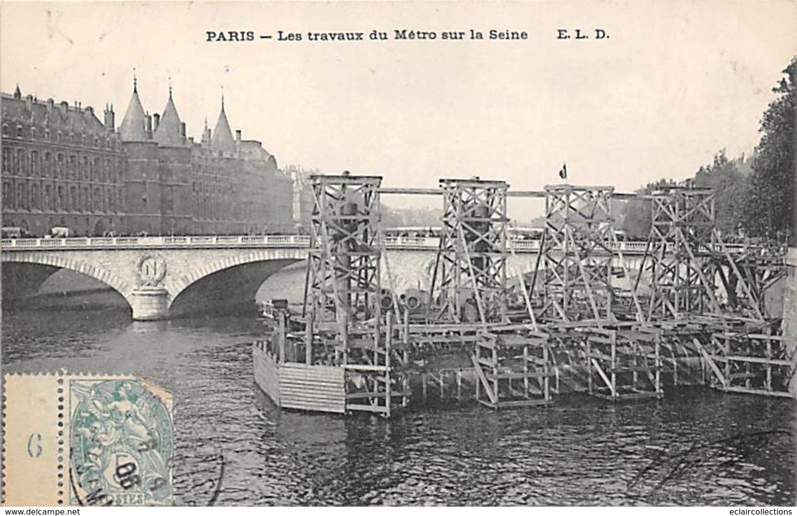 Paris  75     Métropolitain.  Les Travaux Sur La Seine    (voir Scan) - Métro Parisien, Gares