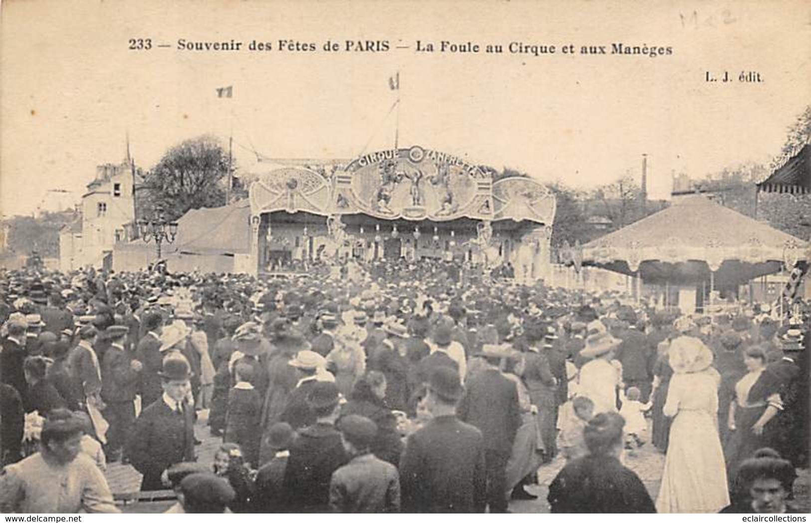 Paris  75     Fête. La Foule Au Cirque Et Aux Manèges    Cirque Zanfretta    (voir Scan) - Konvolute, Lots, Sammlungen