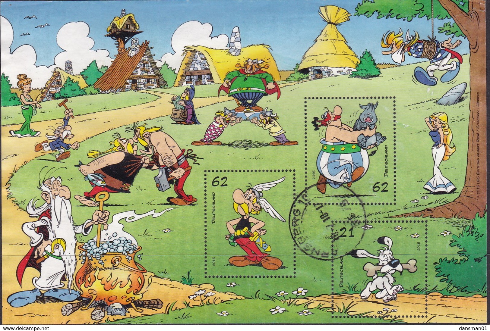 Germany 2015 Asterix Used Sheet - Autres & Non Classés