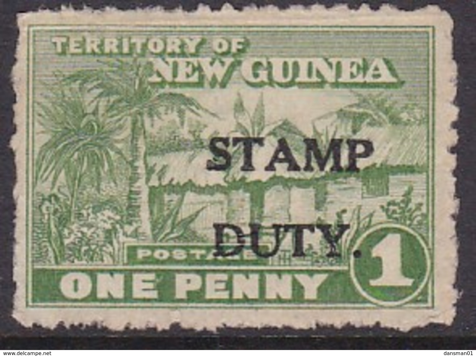 New Guinea Ovpt "Stamp Duty" No Gum - Papouasie-Nouvelle-Guinée