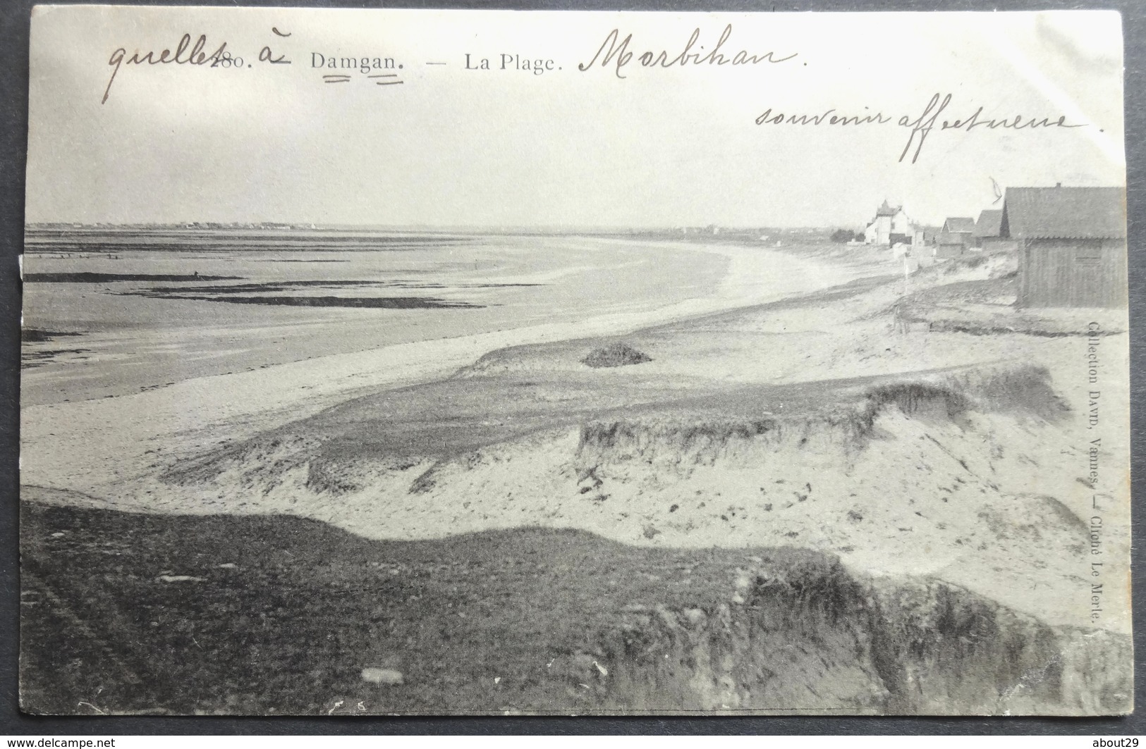 CPA 56 DAMGAN - TRES RARE -   La Plage (vers 1900) - Edit. David 280 Prédurseur - Réf W 35 - Damgan