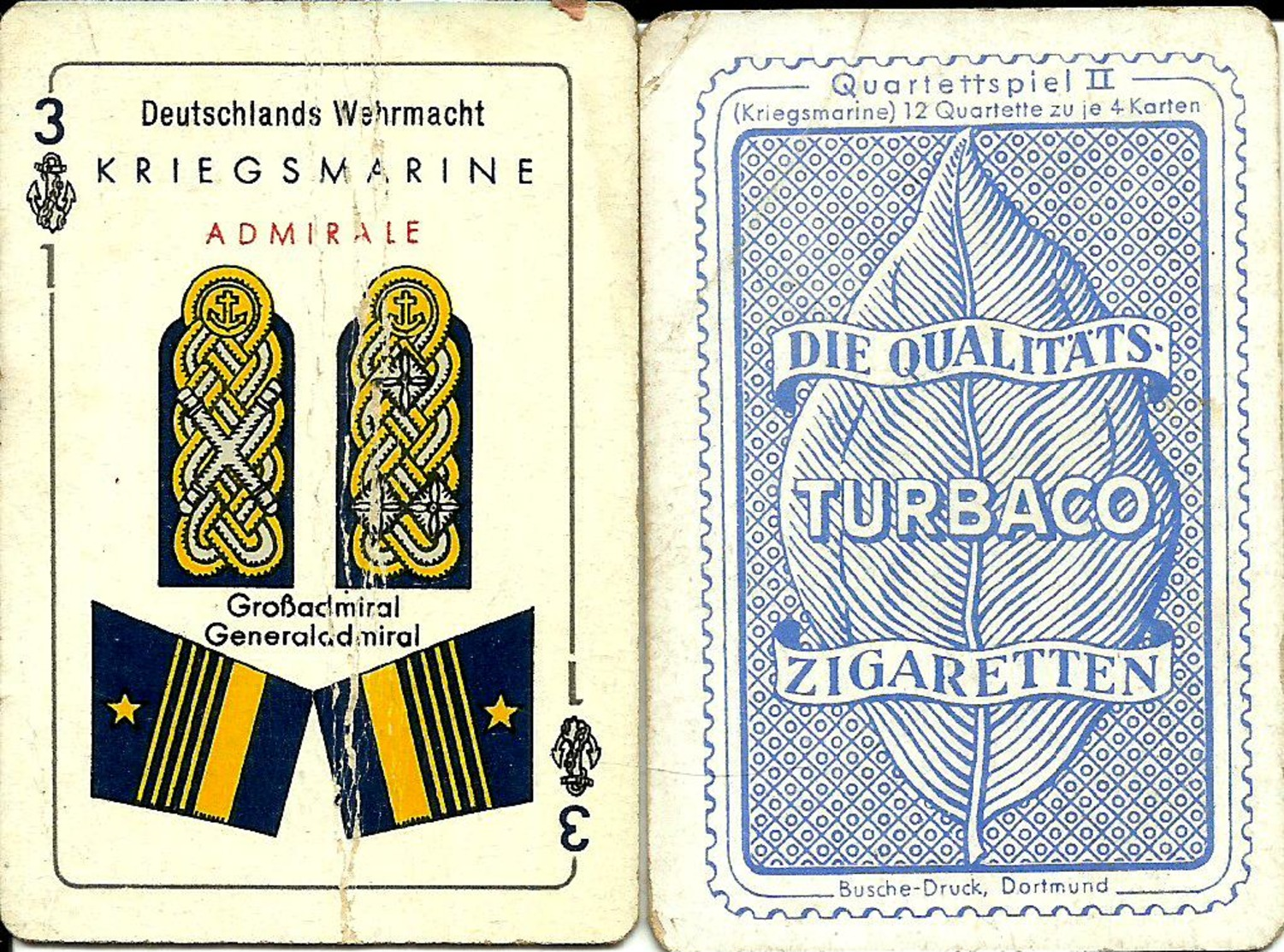 RARE LOT DE 9 CARTES WW2 ALLEMANDE KRIEGSMARINE ISSUS DE PAQUET DE CIGARETTES - 1939-45