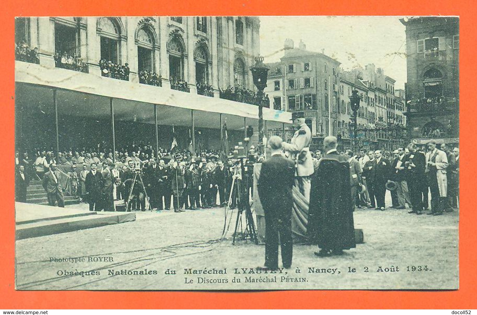 CPA Nancy " Obsèques Nationales Du Marechal Lyautey 2 Aout 1934 , Le Discours Du Marechal Petain - Nancy