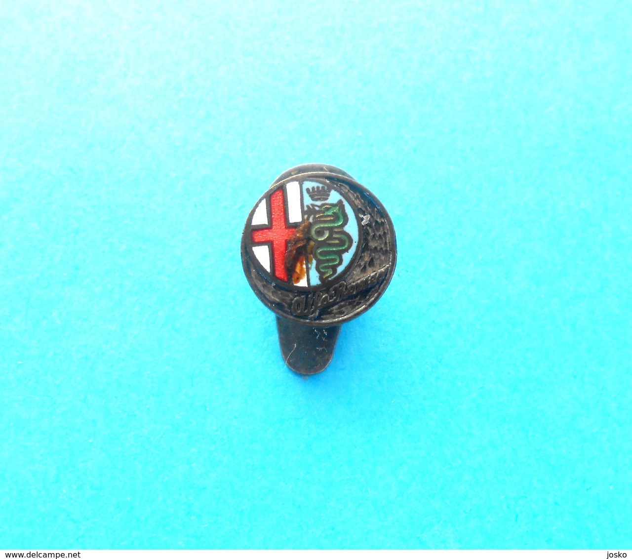 ALFA ROMEO - Italy Vintage Enamel Buttonhole Pin Badge Automobil Car Automobile Anstecknadel Distintivo Abzeichen Spilla - Alfa Romeo
