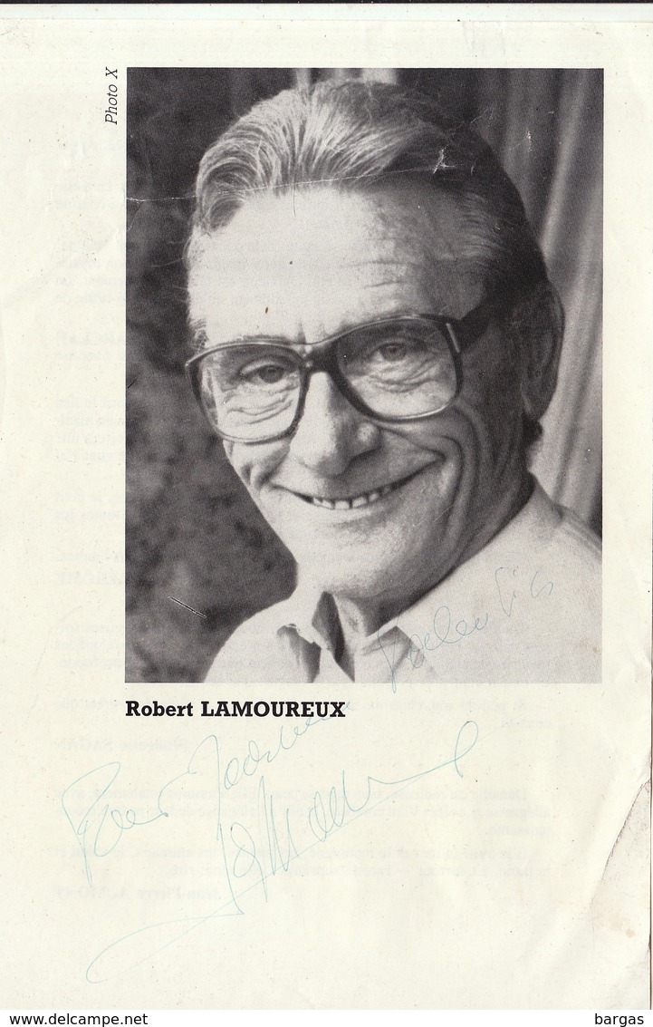 Autographe De Robert Lamoureux Acteur Théâtre Humoriste - Autres & Non Classés