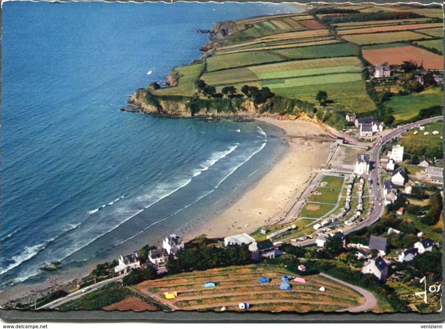 CPSM - DOUARNENEZ - Vue Aérienne - La Plage Du Ris - Douarnenez