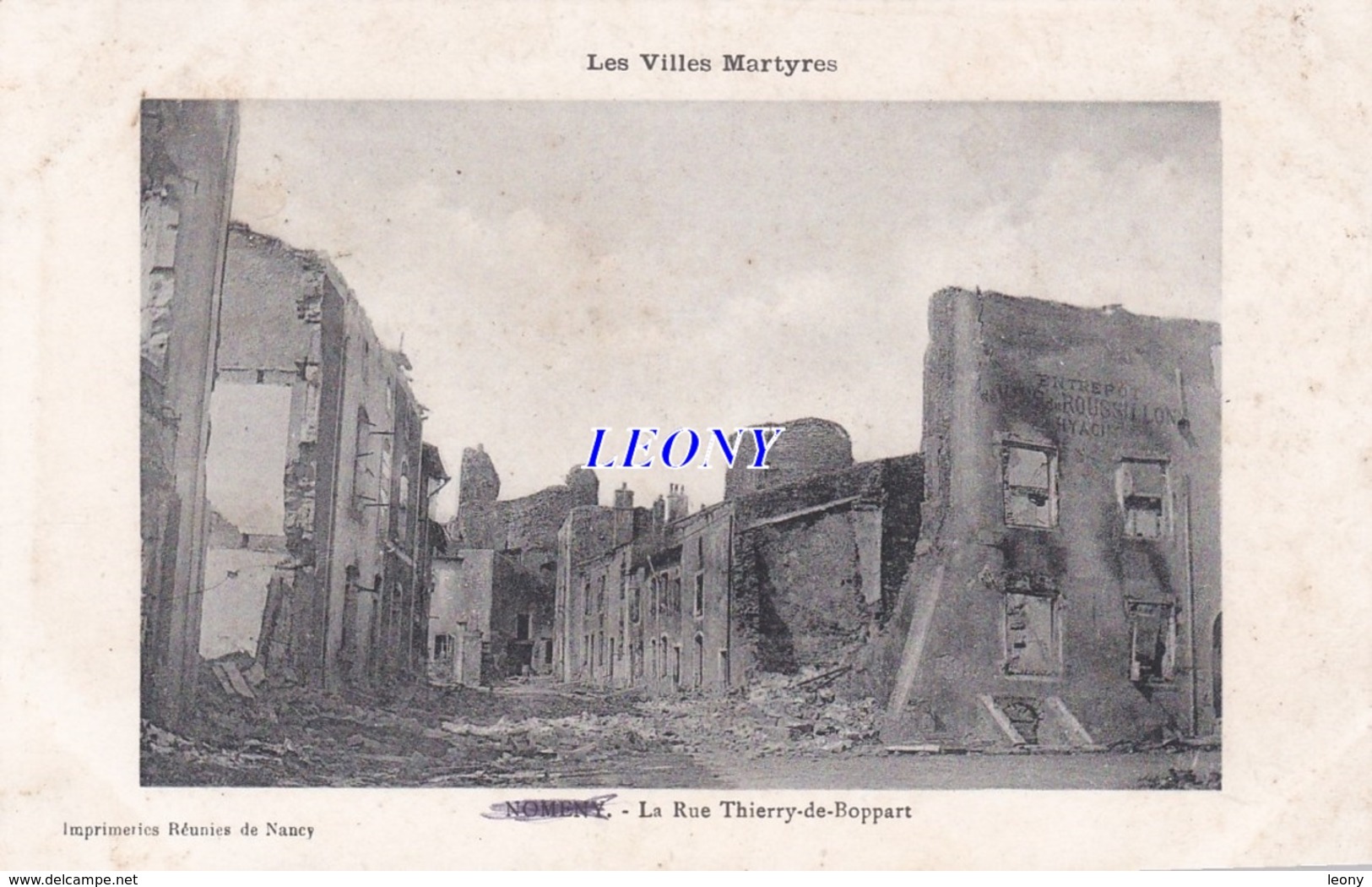 CPA  De NOMENY (54) - La RUE THIERRY De BOPPART - LES VILLES MARTYRES - 1915 - Nomeny