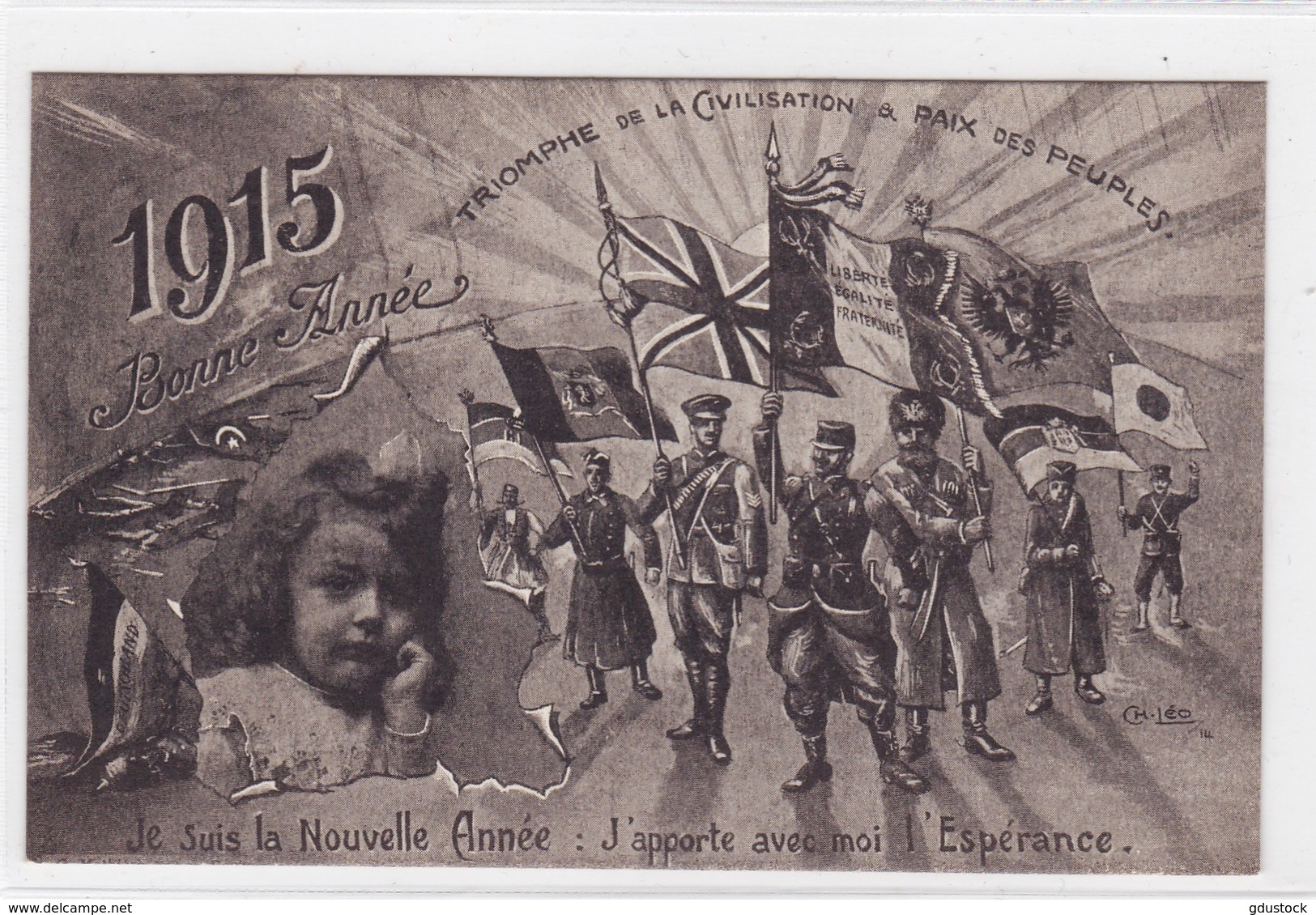 1915 - Bonne Année - Triomphe De La Civilisation & Paix Des Peuples - Autres & Non Classés