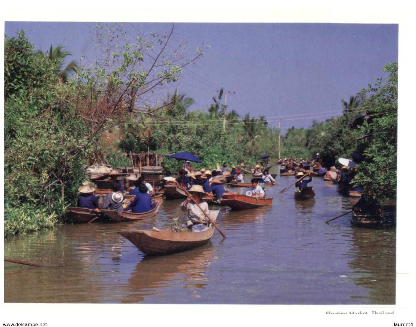 (789) Thailand - Floating Village - Marchands