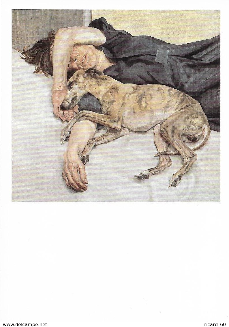 Oeuvre De Lucian Freud, Double Portrait, Femme Endormie Et Son Chien Lévrier - Paintings