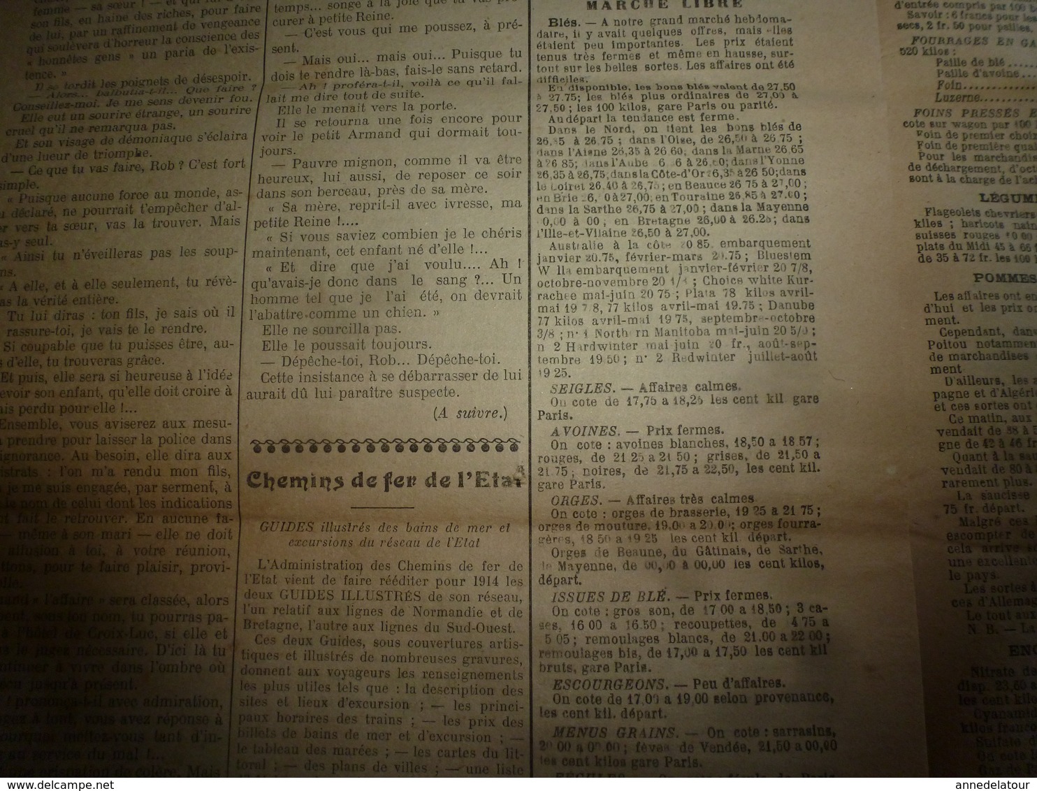 1914 L'AMI DU CULTIVATEUR-->La viande frigorifiée;La production et commerce du cassis;Comment faire un bœuf gras;etc