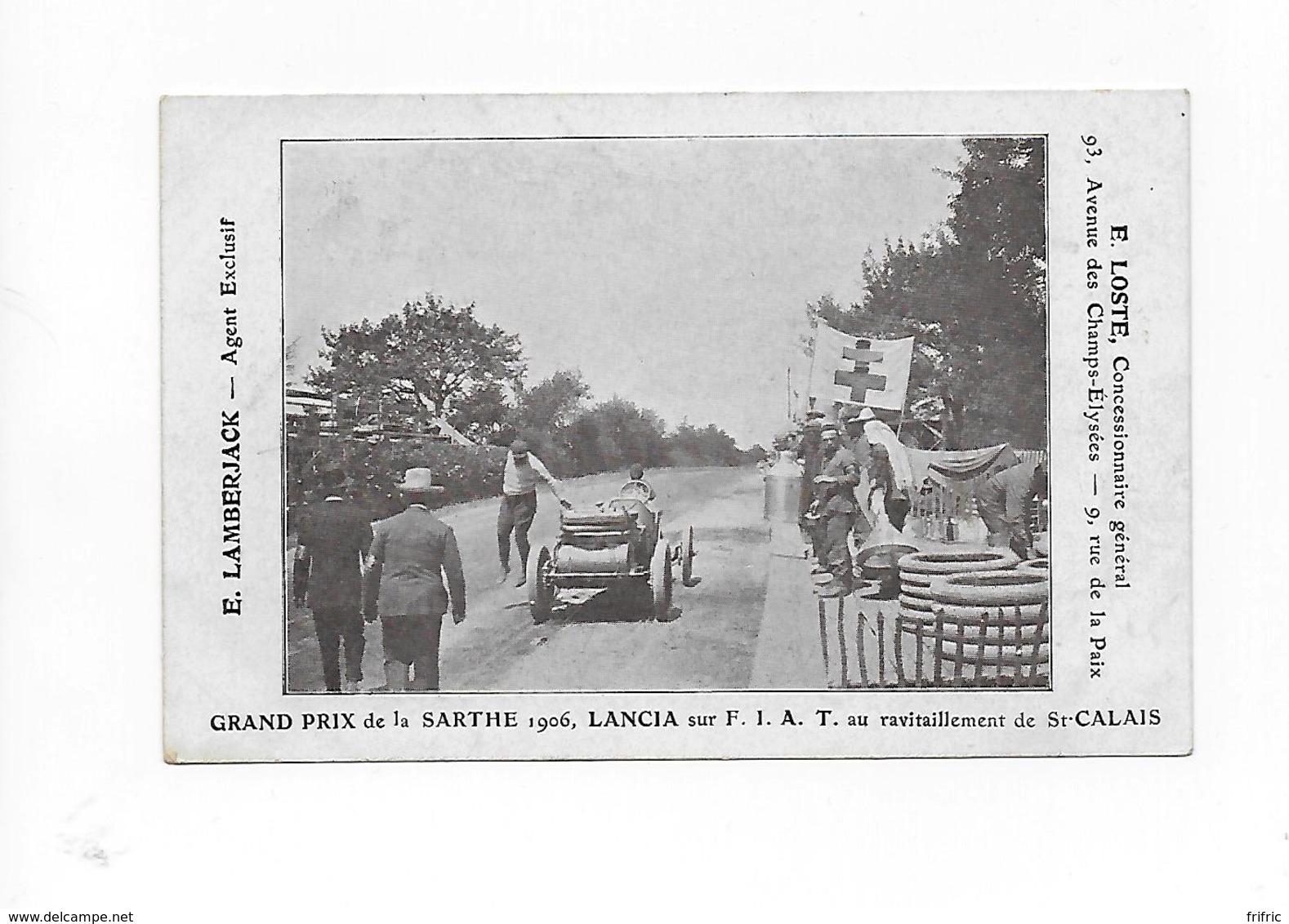 CPA  - GRAND PRIX DE LA SARTHE 1906, LANCIA Sur FIAT, Au Ravitaillement De St CALAIS - Rallyes