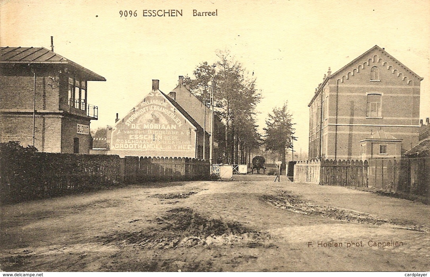 ESSCHEN (Essen) - Barreel / Spoorwegovergang - Met Muurreclame De Moriaan (koffie) - Hoelen H9096 - 1925 - Essen