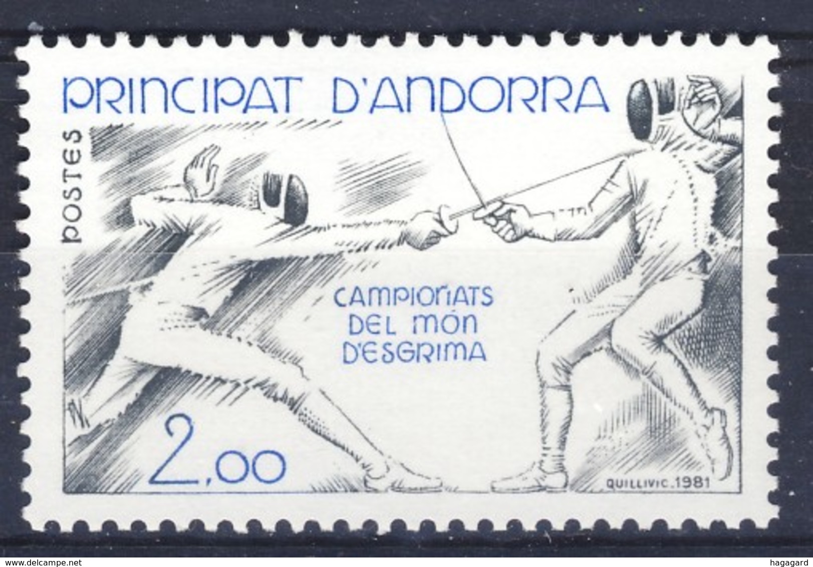 +D3102. Andorra 1981. Sport : Fencing. Michel 317. MNH(**) - Ungebraucht