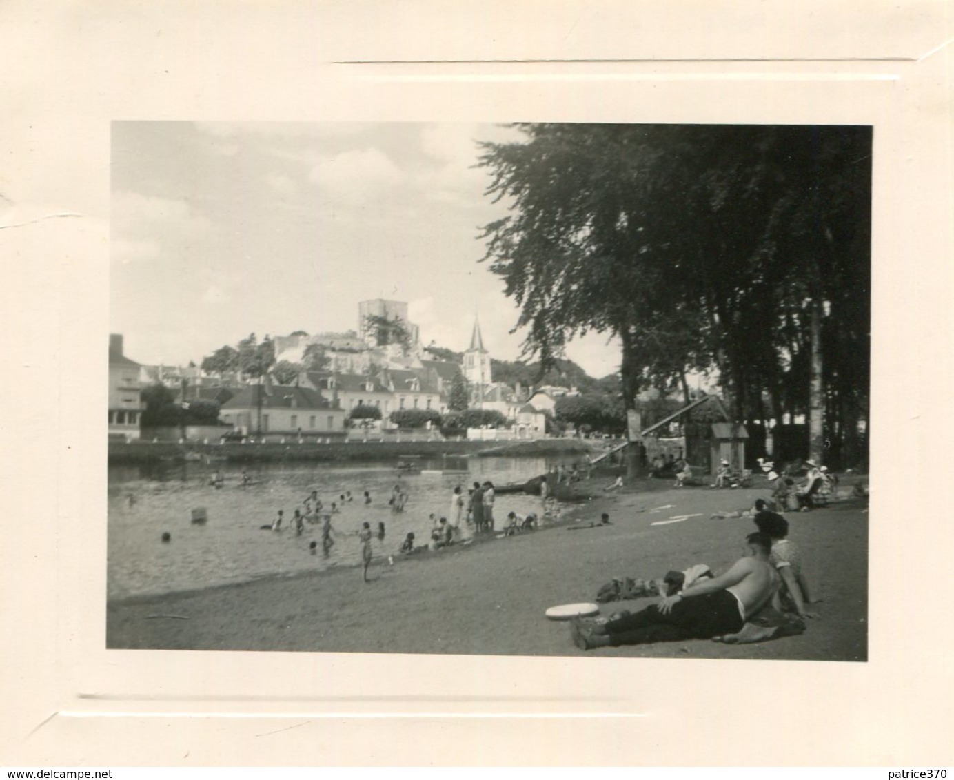 PHoto De Baigneurs Dans Le Cher Plage De Montrichard Val De Cher En 1961 Pont Ville - Lieux