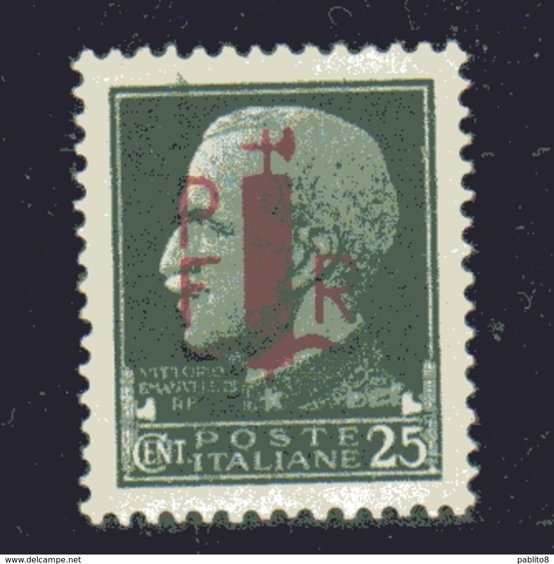 EMISSIONI LOCALI ALESSANDRIA 1944 SOPRASTAMPATO D'ITALIA ITALY OVERPRINTED CENT. 25c MNH - Emissions Locales/autonomes