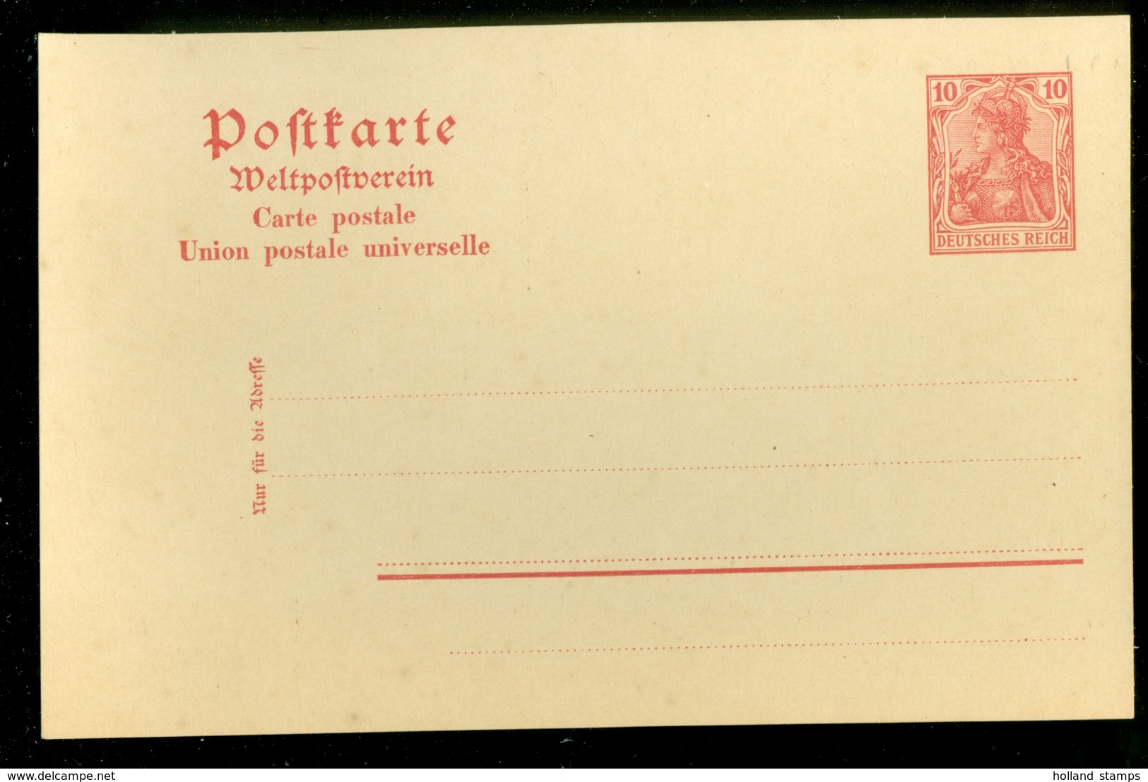 Deutsches Reich Postkarte 10 Pf Niet Gelopen (11.451q) - Lettres & Documents