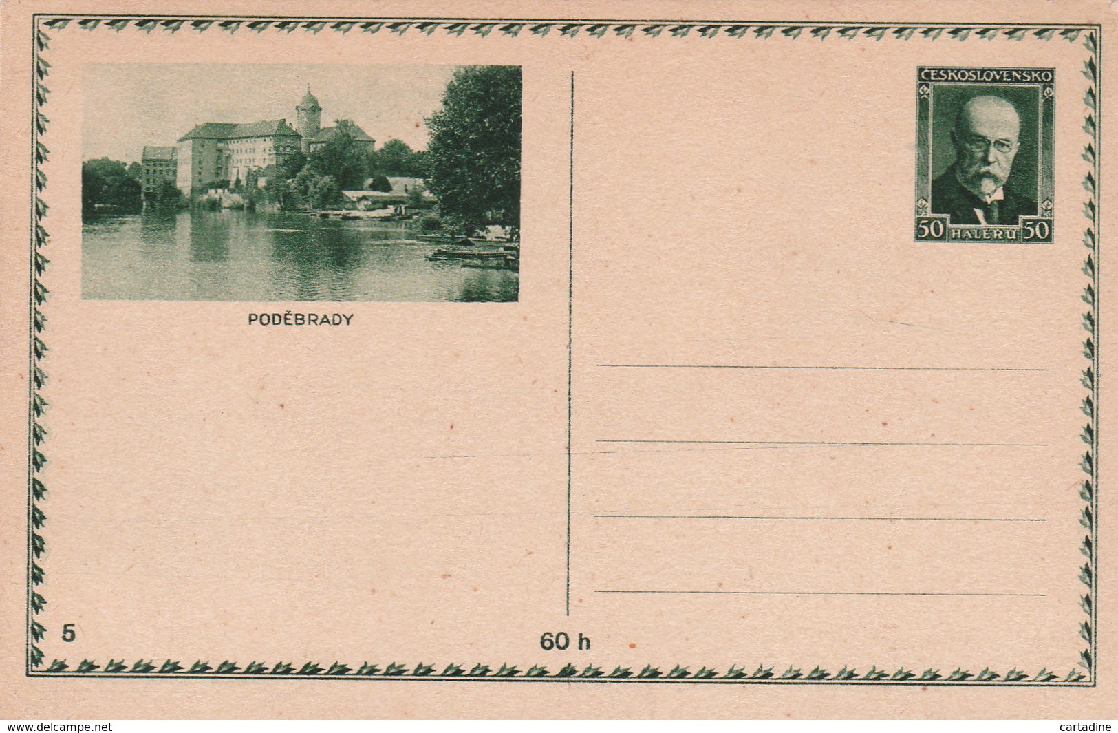Entier Postal Ceskoslovensko - Tchecoslovaquie - Podébrady - Non écrit/Non Oblitéré - Postales