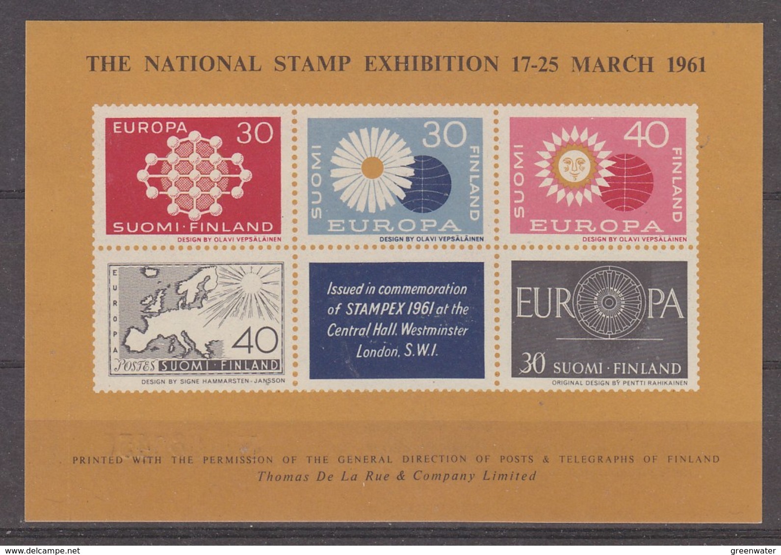 Great Britain 1961 Stampex (with Europa Stamps 1960) M/s (41099) - 1960