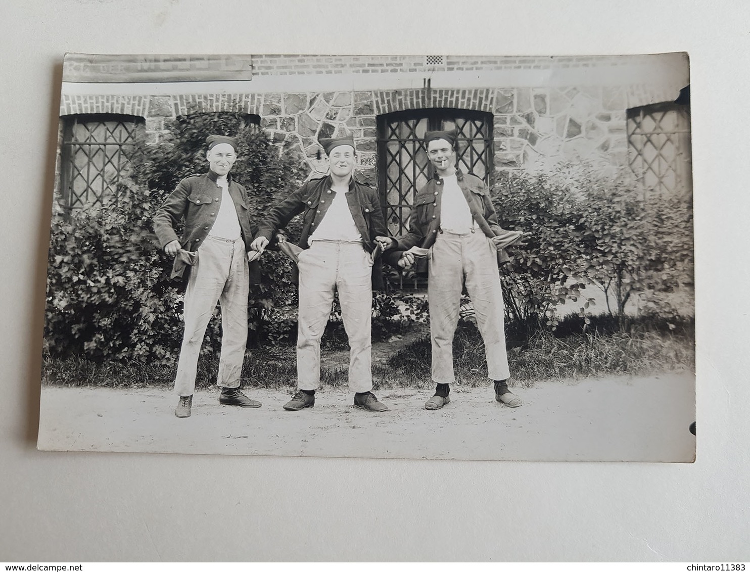 Photo/CP D'un Groupe De 3 Militaires/soldats Belges - Camp De Beverloo - 1925 (Belgique) - Caserne/Armée/Service - Guerre, Militaire