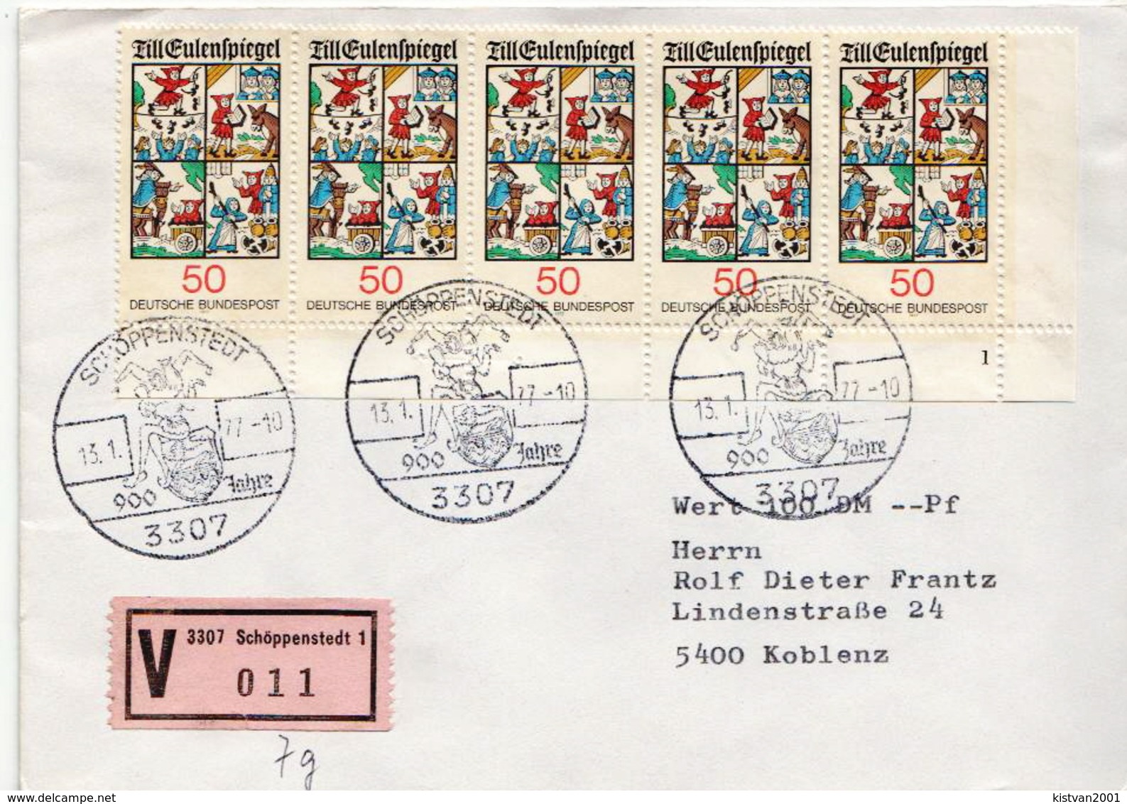 Postal History Cover: Germany Stamps On V Cover - Fairy Tales, Popular Stories & Legends