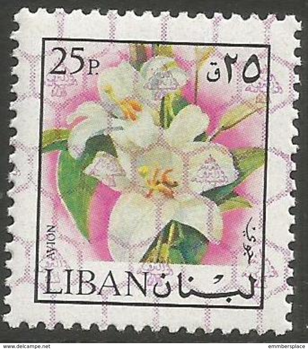 Lebanon - 1978 Lilies O/print 25pi  MNH **    Mi 1262  Sc C766 - Lebanon