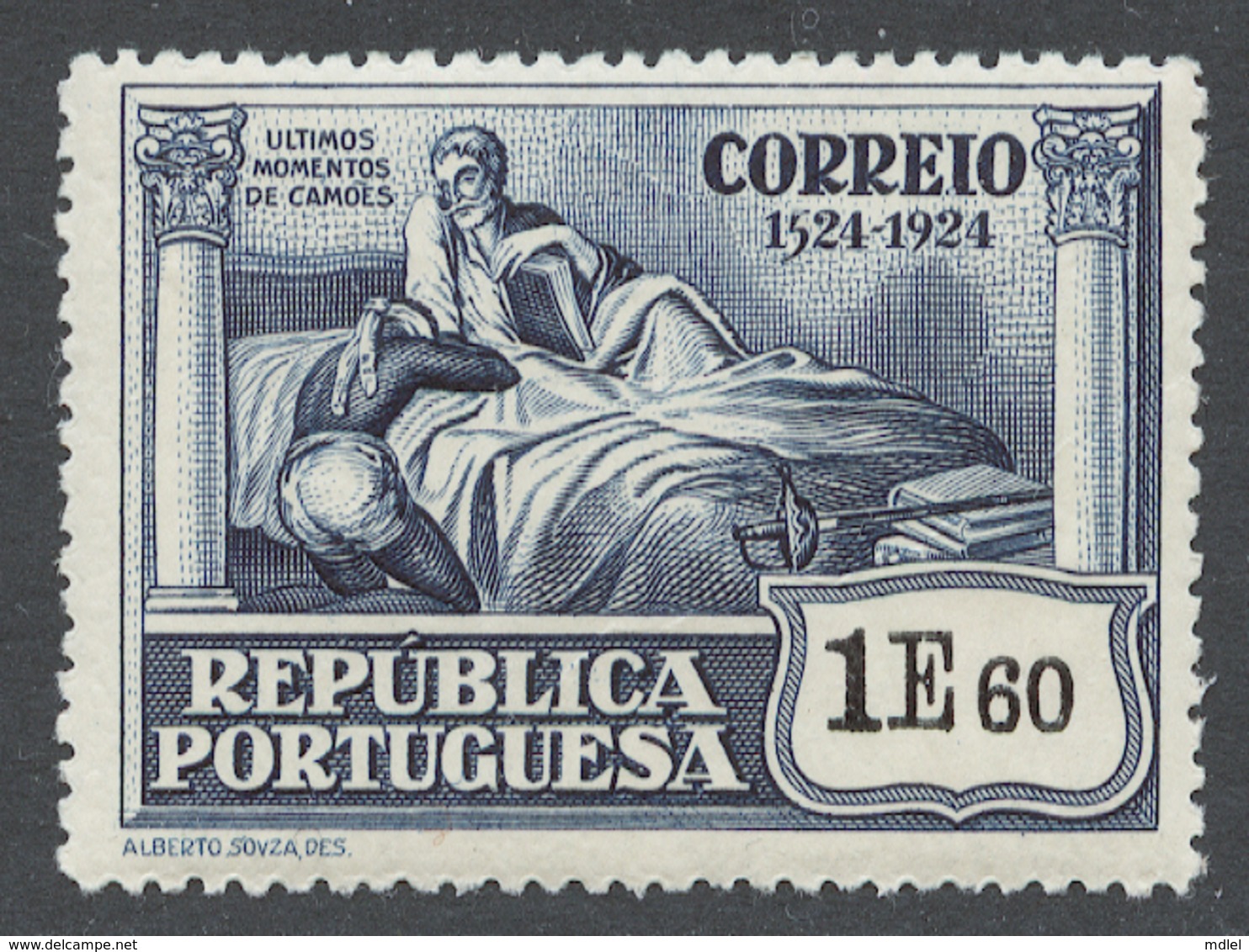 Portugal 1924 Mi# 339** CAMOENS DYING - Unused Stamps