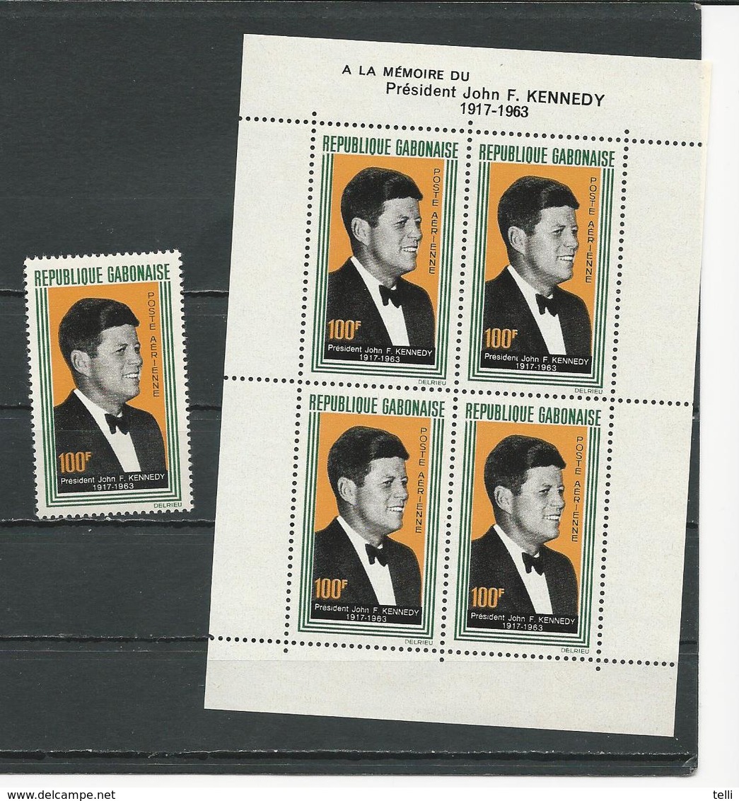 GABON  Scott C27, C27a Yvert PA29, BF3 ** (1+bloc) Cote 12,25  $ 1964 - Gabon (1960-...)