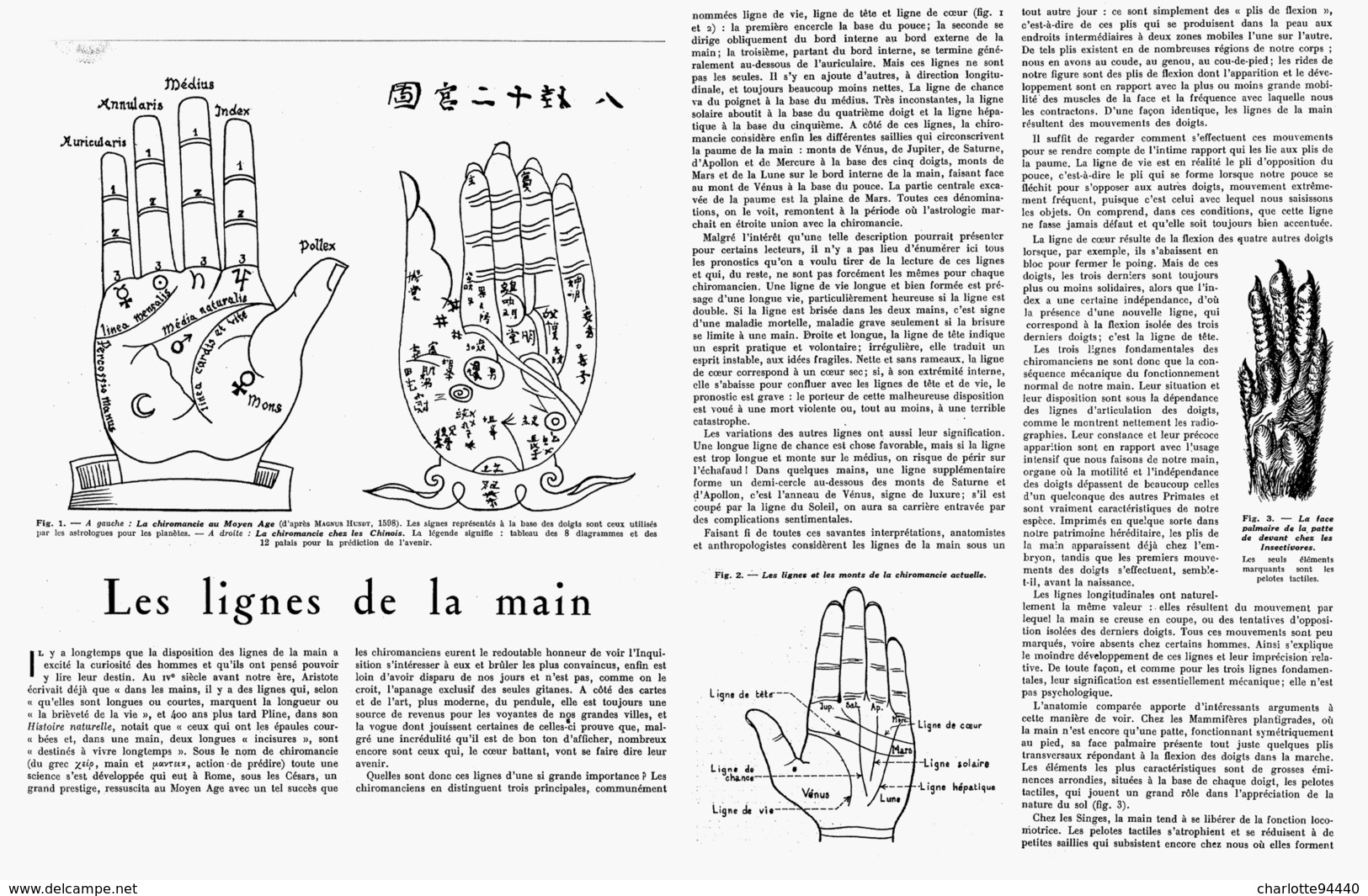 LES LIGNES De La MAIN  1949 - Other & Unclassified