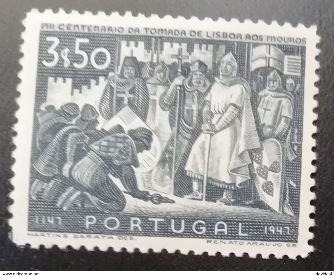 N671 PORTUGAL. 1947. SC#: 688 - MH - CONQUEST OF LISBON  - SCV: US$ 16.00 - Neufs