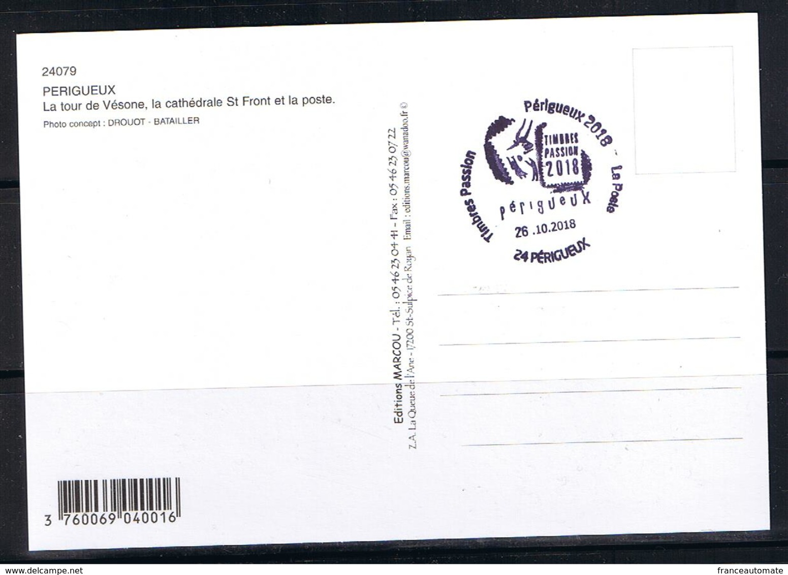 TIMBRE PASSION, ATM, 0.80€, Carte MAXIMUM, FDC,  26/10/2018, Périgueux, La Tour De Vésone, La Poste, Timbre Passion , - 2010-2019