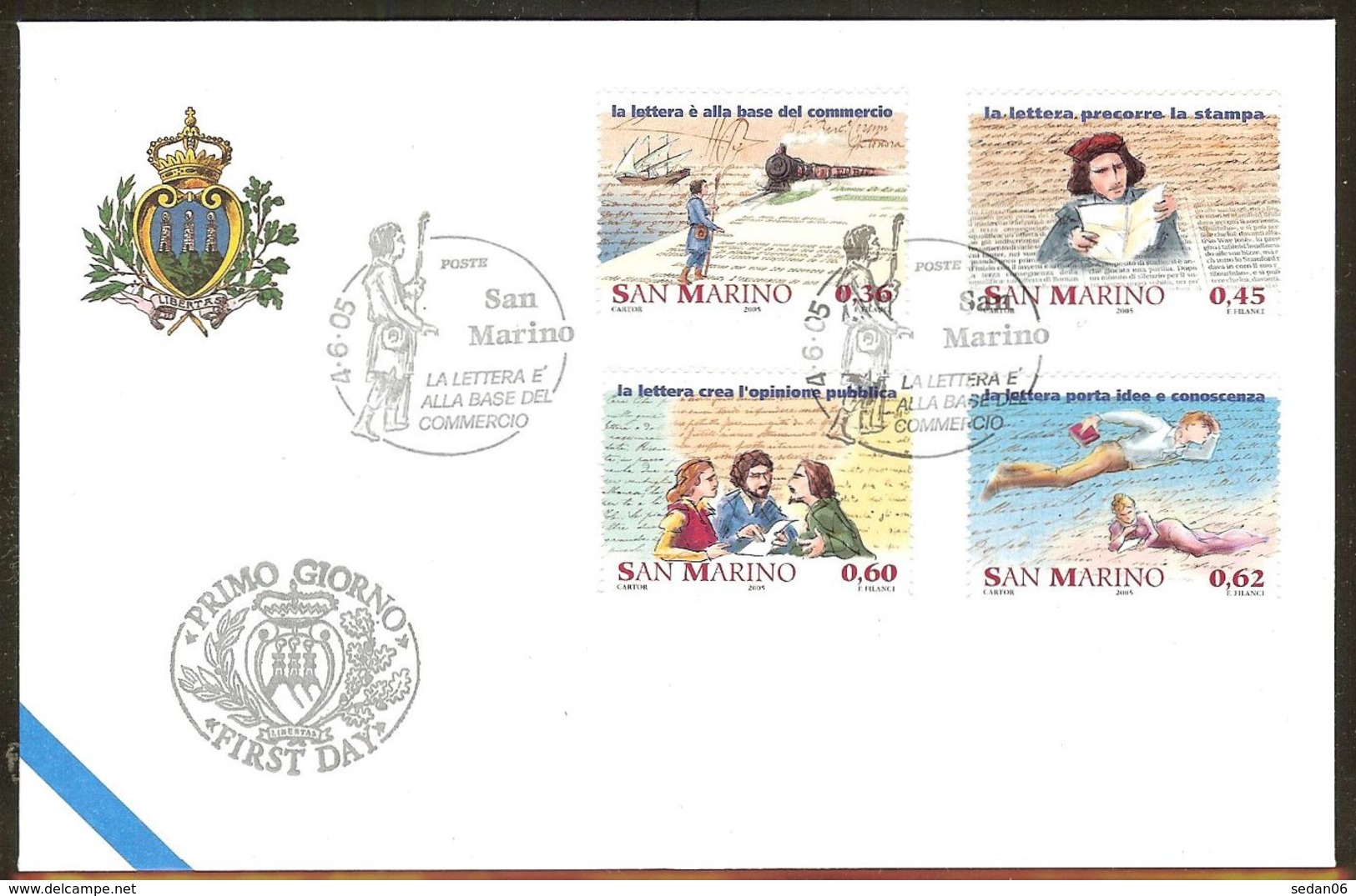 SAINT-MARIN FDC Des Timbres N°1995/1998 - FDC